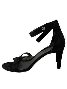 The Wishbone collection sandals Natalie Black Suede Ankle strappy Stiletto Heels